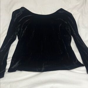 Fila Black Fitted Blouse Velvet Top